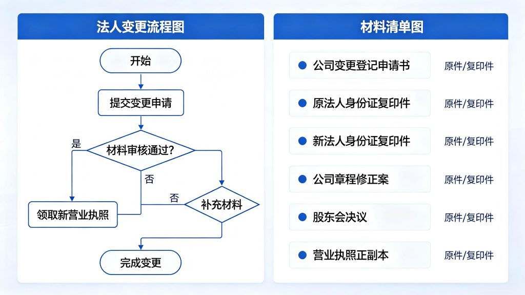 大连公司变更法人需要什么手续?2026详细流程+材料 2026 大连公司法人变更办理流程及所需材料清单示意图